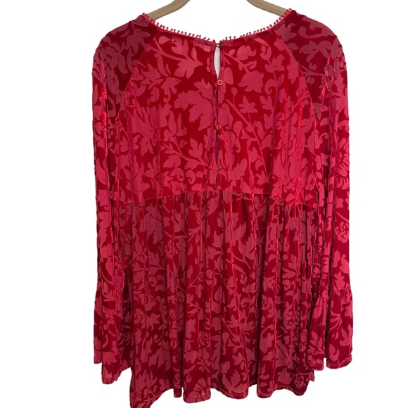 John Paul Richard Textured Peasant Top Sundried Tomato Burnout Size XL NWOT - Picture 4 of 11